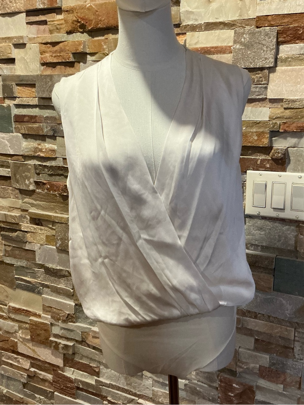 Favorite Daughter White V-Neck Wrap Bodysuit